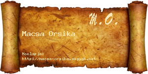 Macsa Orsika névjegykártya